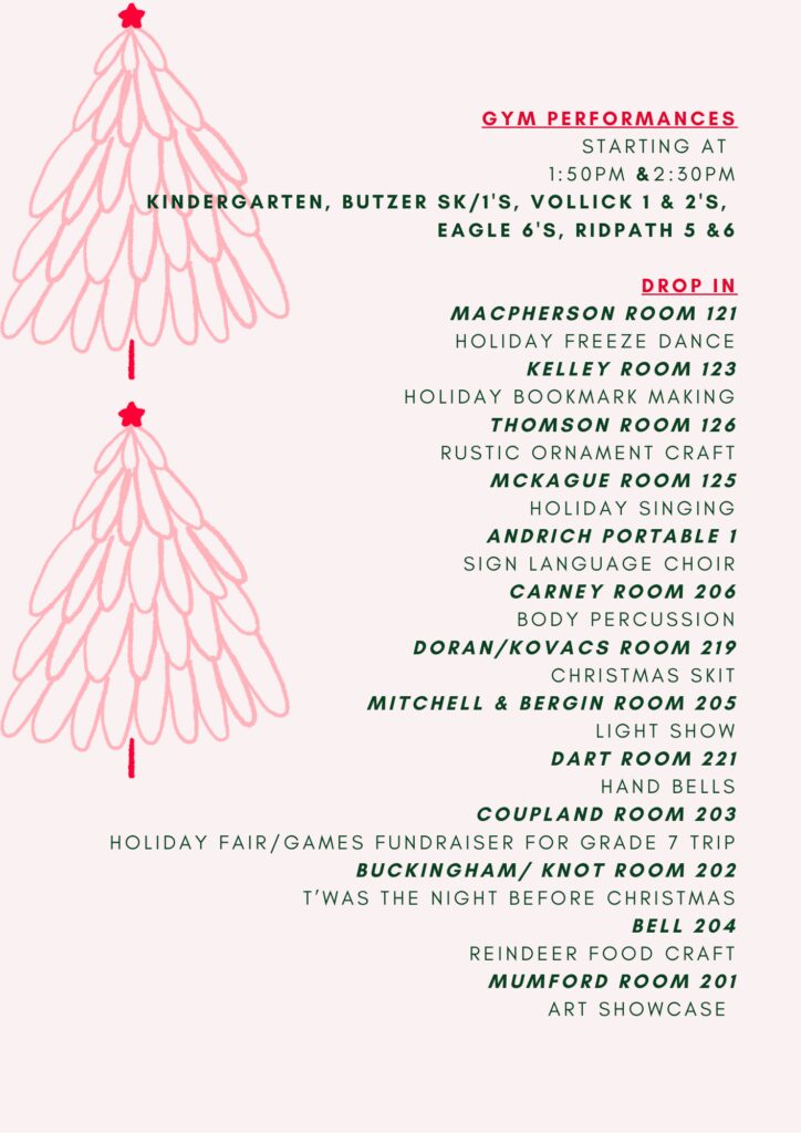 Holiday Extravaganza details by class